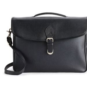 Classic Black Leather Unisex Bag